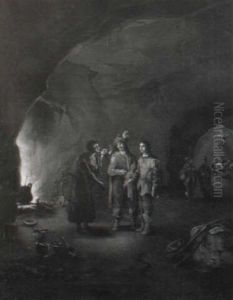 A Gypsy Fortune Teller Greeting Two Soldiers In A Grotto thumbnail