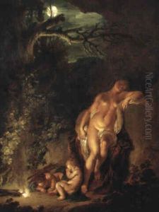 Ruhende Venus Mit Amor Und Amoretto by Christian Wilhelm Ernst Dietrich