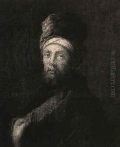 Ein Bartiger Mann In Orientalischer Kostumierung by Christian Wilhelm Ernst Dietrich