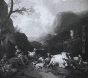 Schafe Auf Der Hochebene Einer Zerklufteten Berglandschaft