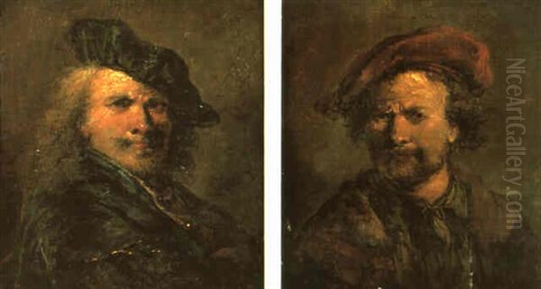 Portrait Of Rembrandt Wearing A Red Hat - view 1