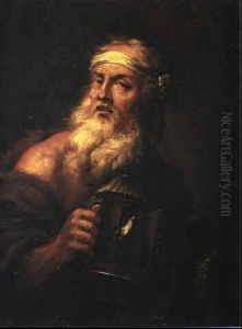 Diogenes Med Lampen by Christian Wilhelm Ernst Dietrich