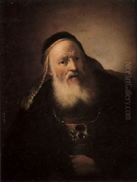 A Study Of A Bearded Man, Half Length Wearing A Shawl, His Arms Crossed In Front Of Him - view 1