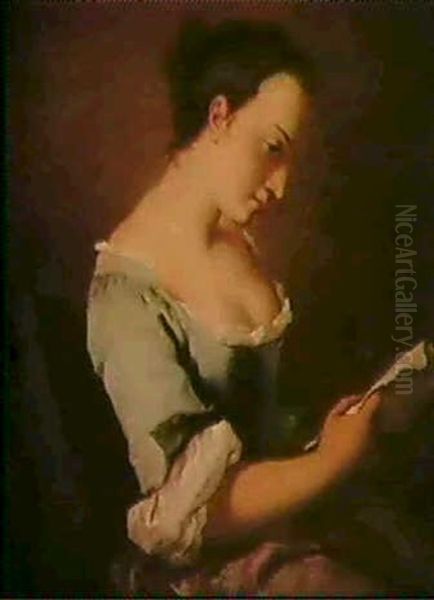 A Young Woman Reading A Letter - view 1