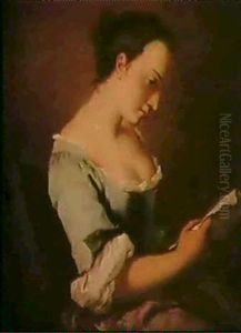 A Young Woman Reading A Letter by Christian Wilhelm Ernst Dietrich