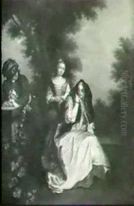 Scene Galante De La Comedie Italienne by Christian Wilhelm Ernst Dietrich