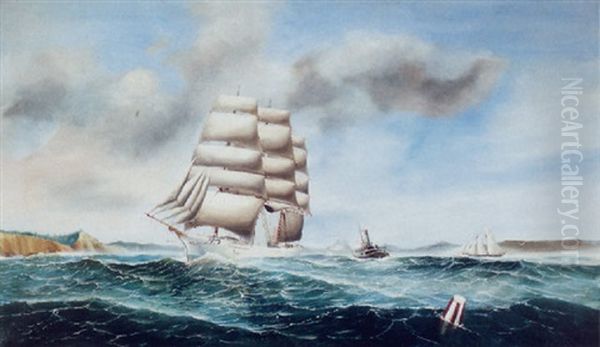 Sailing Ships Entering The Harbor - view 1