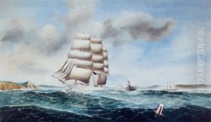 Sailing Ships Entering The Harbor by Herman R. Dietz