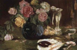Stilleben Mit Rose by Bruno Dietze
