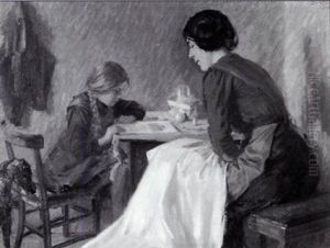 Am Arbeitstisch by Hans Dietzi