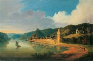 Blick Auf Oberwesel Am Rhein