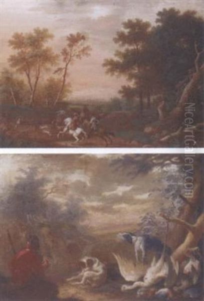 A Seated Hunter With Two Hounds And The Day's Bag - view 1