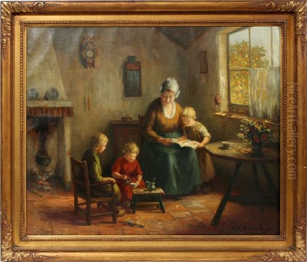 Interior Genre Scene With Mother & Children - view 1