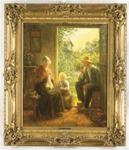 Hollandische Bauernfamilie by Hendricus Anthonius Dievenbach
