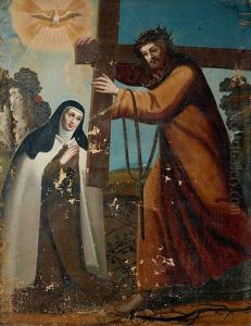 Santa Teresa Y Cristo Con La Cruz A Cuestas by Diego Diez de Ferreras