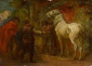 Beim Pferdehandler by Wilhelm Von Diez