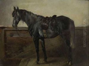 Pferdestudie by Wilhelm Von Diez