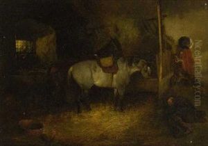 Im Pferdestall by Wilhelm Von Diez