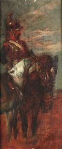 Reiter Mit Zwei Pferden by Wilhelm Von Diez