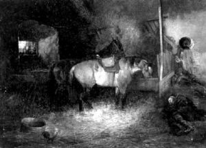 Rast Im Pferdestall by Wilhelm Von Diez