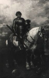 Der Hl. Georg Zu Pferde, Am Boden Der Get"tete Drachen by Wilhelm Von Diez