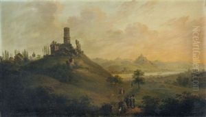 Godesburg Mit Blick Zum Siebengebirge by Jakob Diezler
