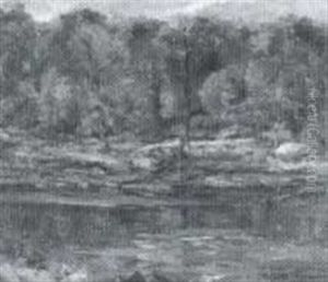 Autumn River Landscape by Mary Ella Dignam