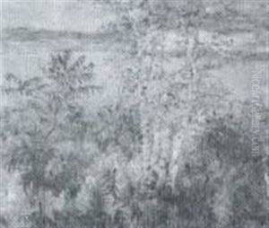 View Of Lake Through Sumachs by Mary Ella Dignam