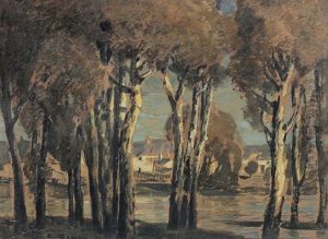 Abend An Der Amper by Ludwig Dill