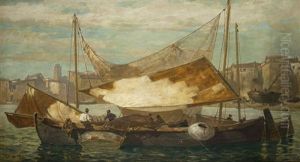 Fischer Vor Chioggia by Ludwig Dill