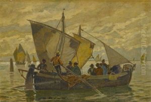 Segler In Der Venezianischen Lagune by Ludwig Dill