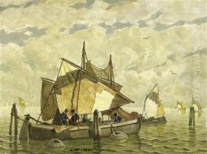 Fischerboote In Der Lagune Von Venedig