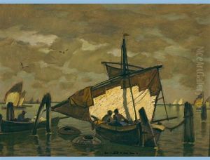 Fishing Boats In Venice by Ludwig Dill