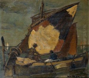 Fischerboot In Der Venezianischen Lagune by Ludwig Dill