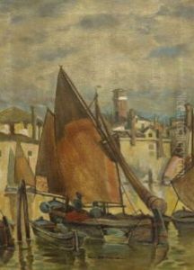Fischerboote Im Hafen by Ludwig Dill