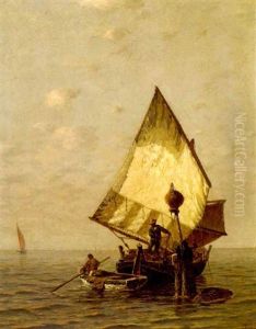 Fishing Boats In The Venetian Lagoon by Ludwig Dill