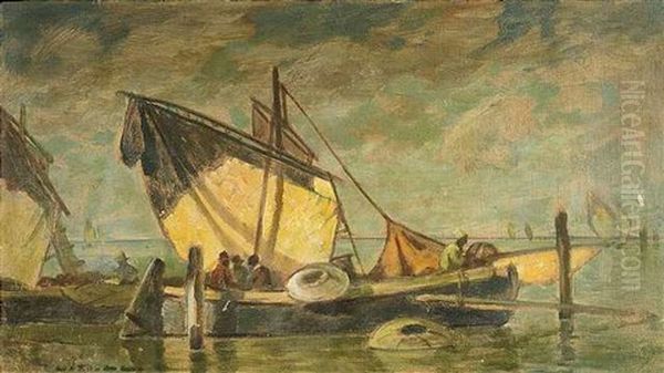 Fischerboote Wahrend Einer Flaute - view 1