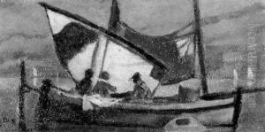 Venezianisches Fischerboot In Der Lagune