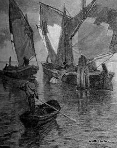 Spater Abend In Der Lagune by Ludwig Dill