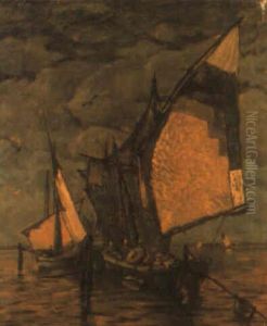 Schiffe In Der Lagune by Ludwig Dill
