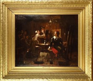 Peintre Dans Son Atelier by Adolf Alexander Dillens