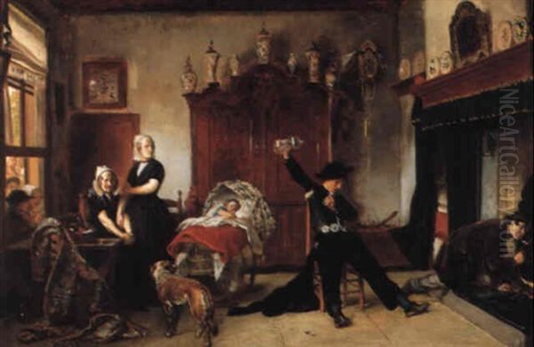 Scene De Famille Dans Un Interieur En Zelande - view 1