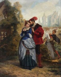 Scene Romantique Pres D"une Ville by Albert (Albrecht) Dillens