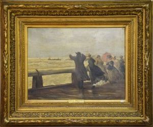 Elegantes En Bord De Mer by Albert (Albrecht) Dillens