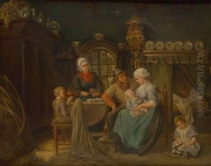 L'heureux Menage De Pecheurs Hollandais by Albert (Albrecht) Dillens