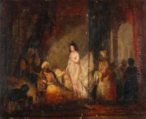 Orientalischer Frauenmarkt by Albert (Albrecht) Dillens