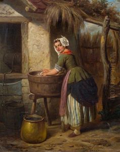 Die Wascherin by Hendrick Joseph Dillens