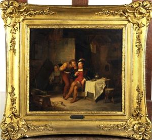 Scene D'interieur by Hendrick Joseph Dillens