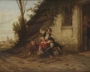 Lekande Barn by Hendrick Joseph Dillens
