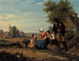 Bauerliche Familie by Hendrick Joseph Dillens